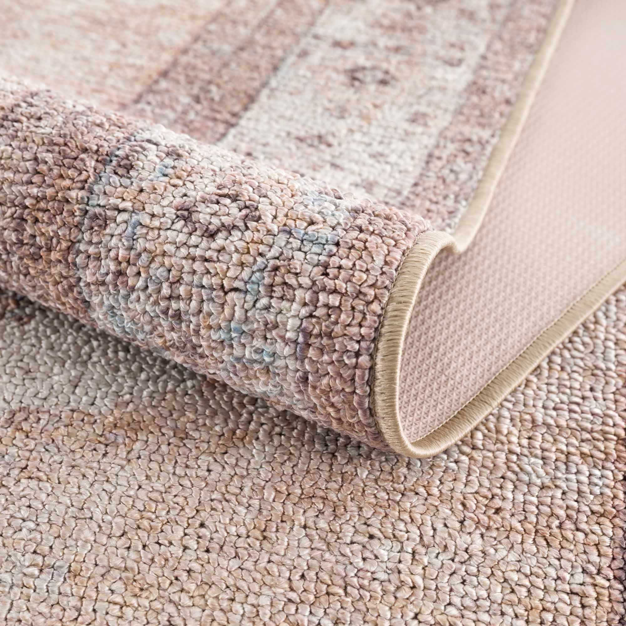 Analu Peach Polyester Area Rug