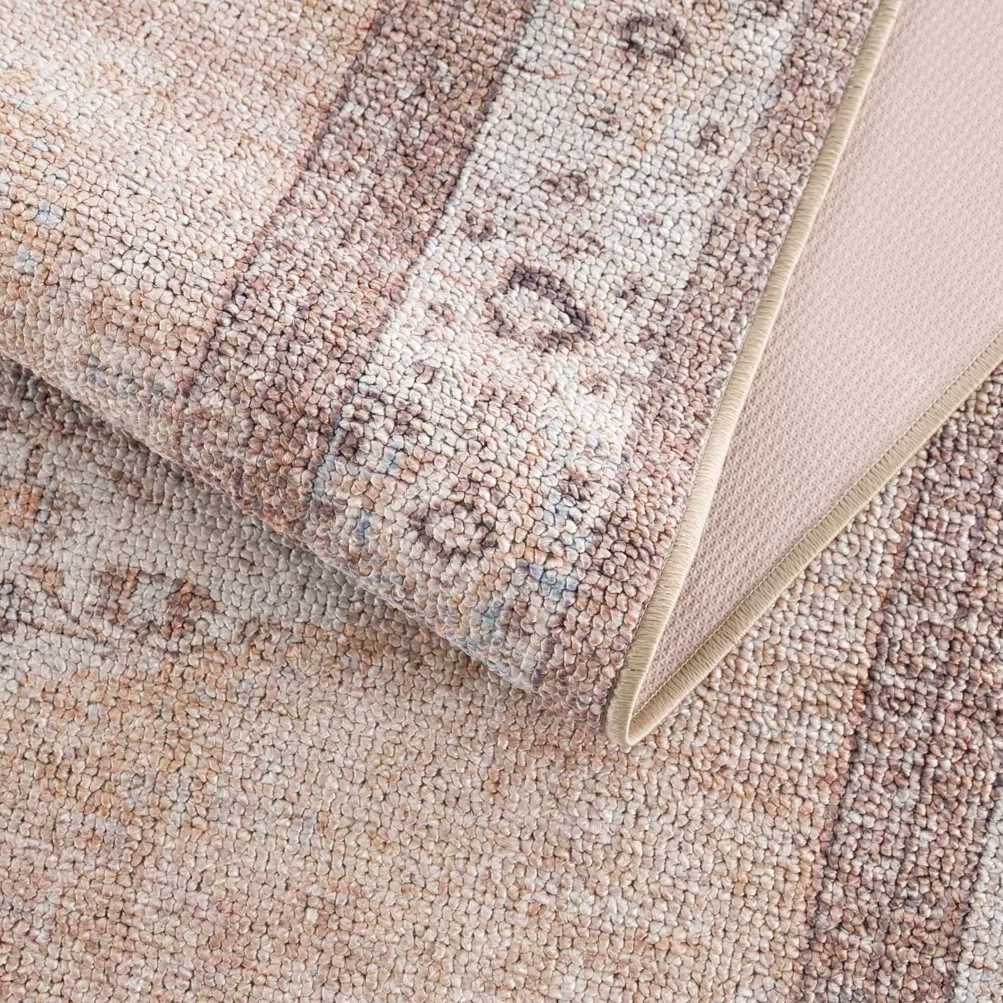 Analu Peach Polyester Area Rug