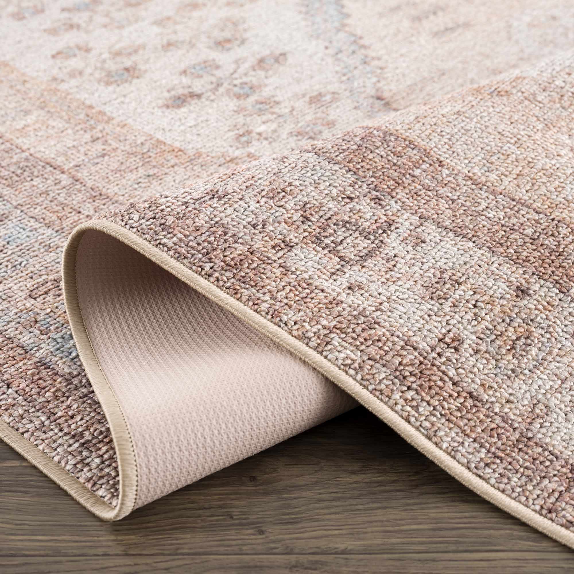 Analu Peach Polyester Area Rug