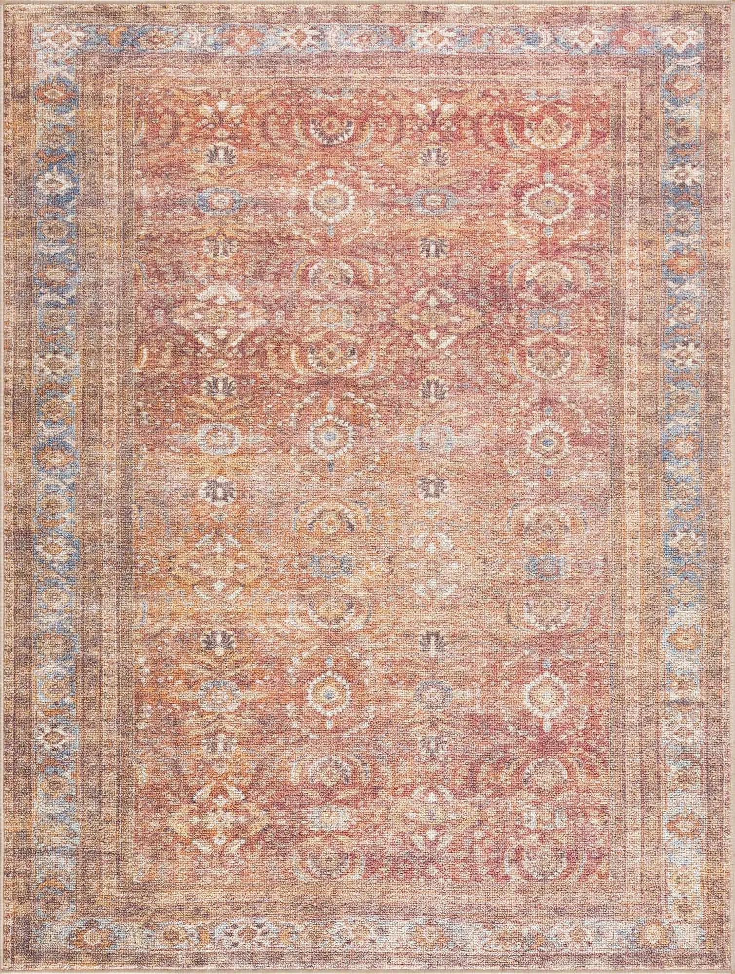 Anshu Peach Washable Area Rug - Clearance