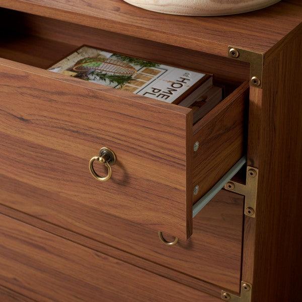 Safavieh Galio Walnut-Gold 3 Drawer Chest