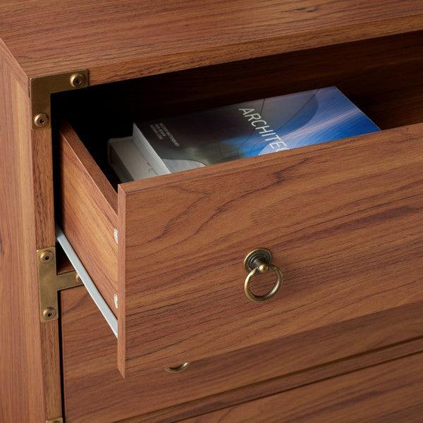 Safavieh Galio Walnut-Gold 3 Drawer Chest