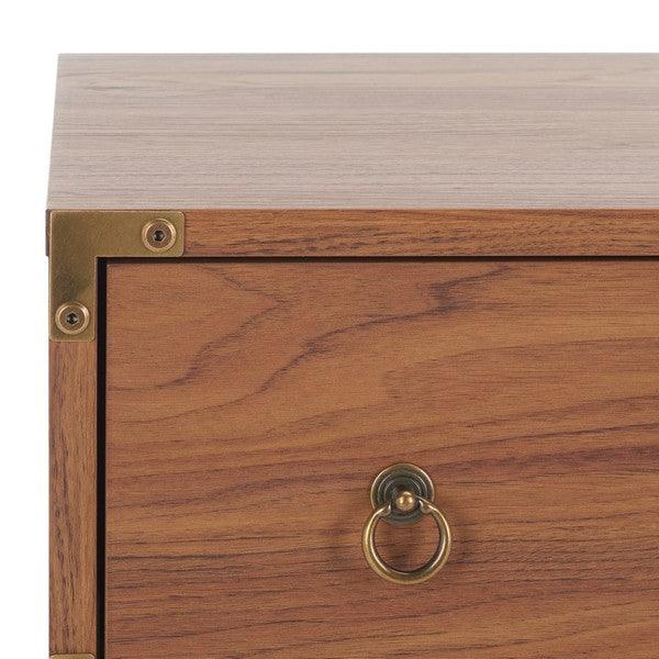 Safavieh Galio Walnut-Gold 3 Drawer Chest