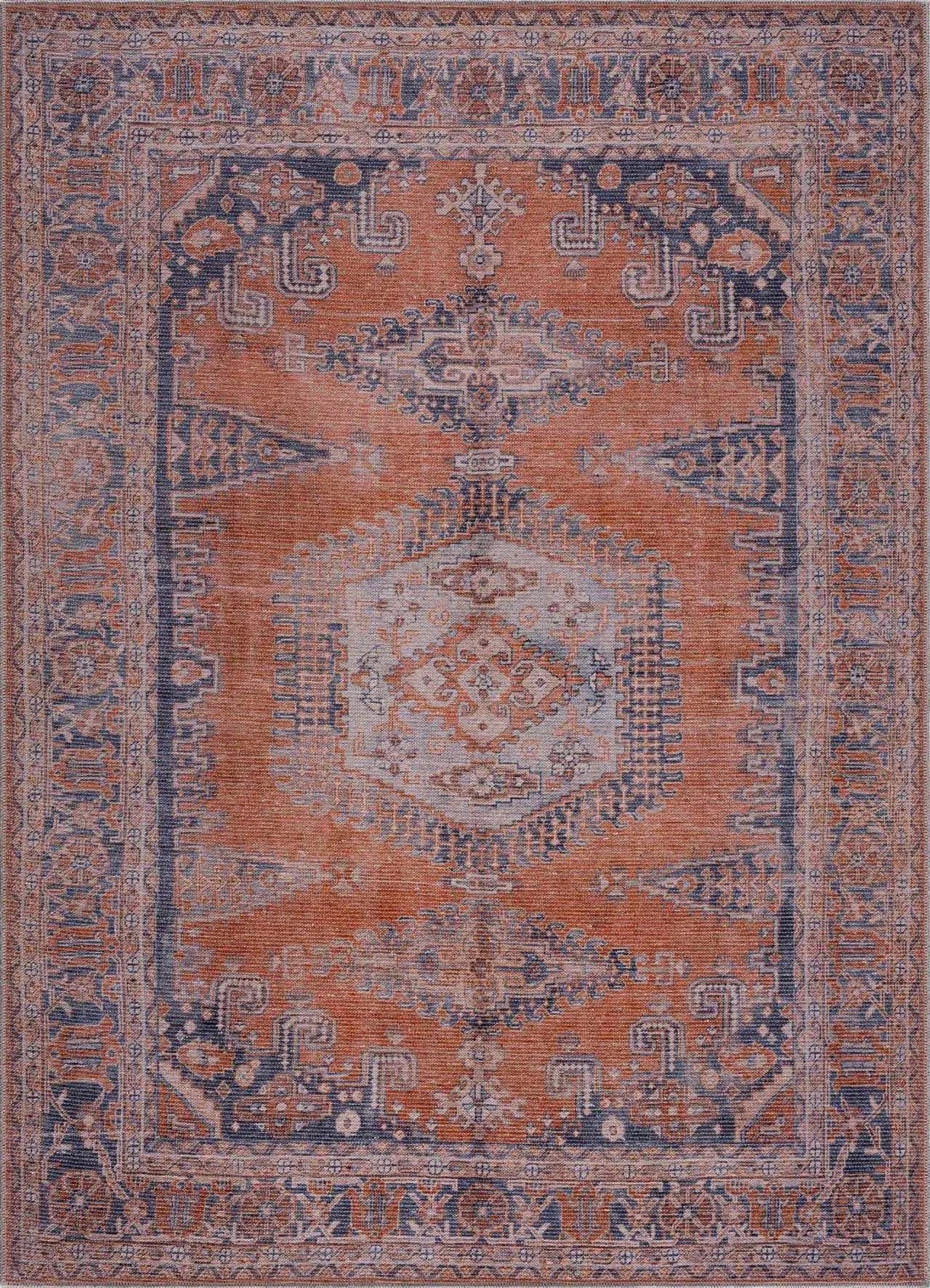 Taber Burnt Orange Washable Rug