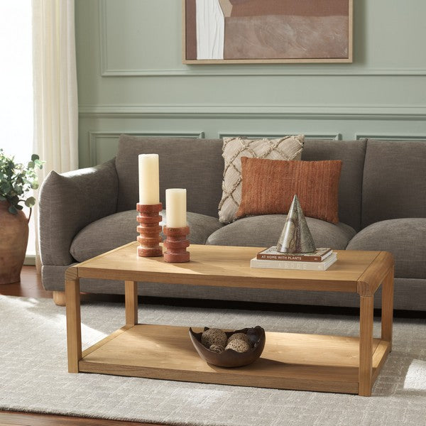 Omara Wood 2-Tier Coffee Table in Natural