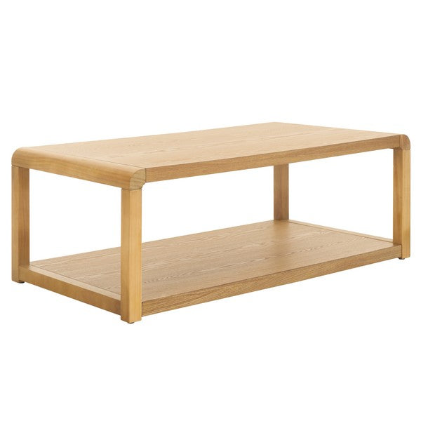 Omara Wood 2-Tier Coffee Table in Natural