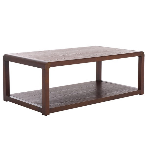 Omara Wood 2-Tier Coffee Table in Walnut