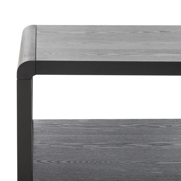 Omara Wood 2-Tier Coffee Table in Black