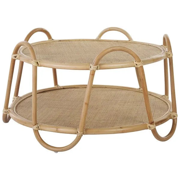 Althea Rattan Coffee Table in Natural with Weave Design