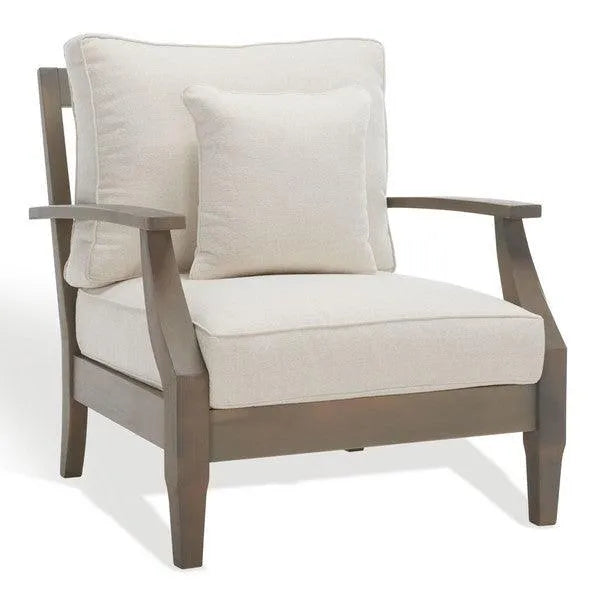 Safavieh Martinique Light Grey-Beige  Wood Patio Armchair