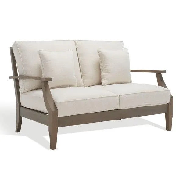 Safavieh Martinique Light Grey-Beige Wood Patio Loveseat