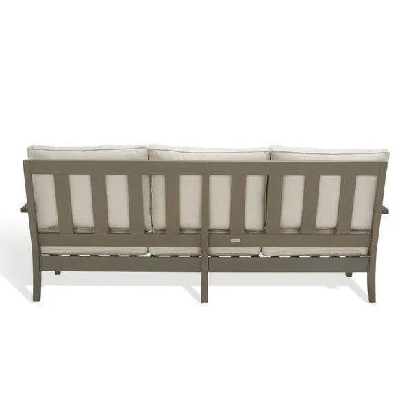 Safavieh Martinique Light Grey-Beige Wood Patio Sofa