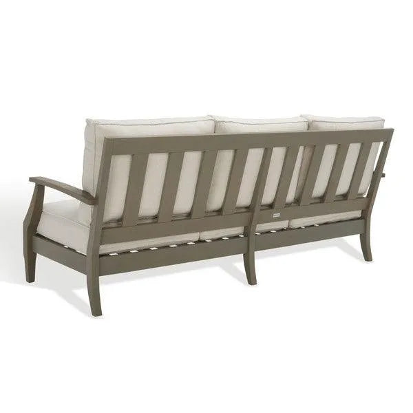 Safavieh Martinique Light Grey-Beige Wood Patio Sofa