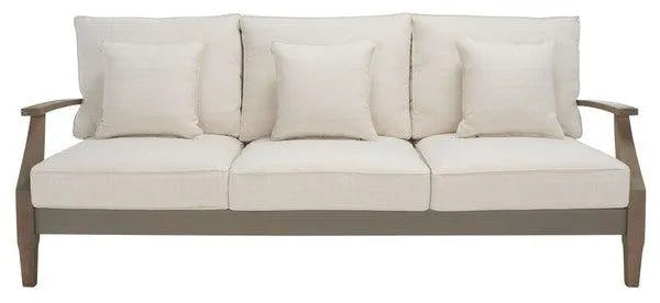 Safavieh Martinique Light Grey-Beige Wood Patio Sofa