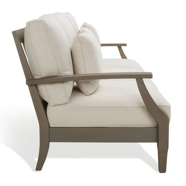 Safavieh Martinique Light Grey-Beige Wood Patio Sofa