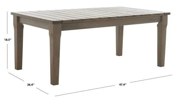 Safavieh Martinique Light Grey Wood Patio Coffee Table