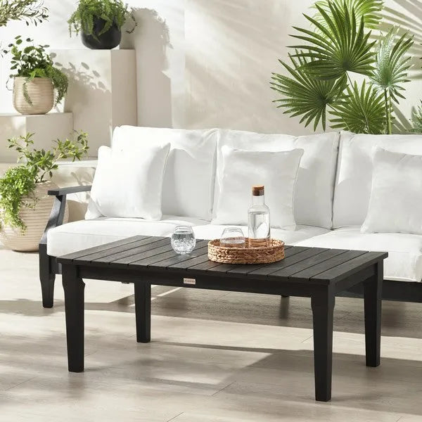 Martinique Wood Patio Coffee Table in Black