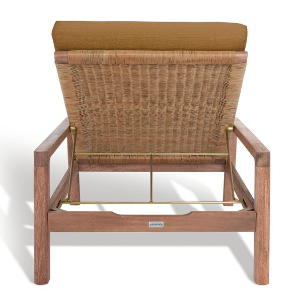 Donnamaria Eucalyptus Wood Sun Lounger in Brown