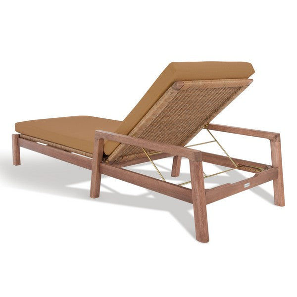 Donnamaria Eucalyptus Wood Sun Lounger in Brown