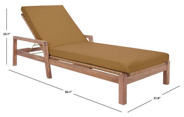 Donnamaria Eucalyptus Wood Sun Lounger in Brown