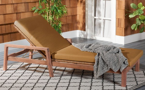 Donnamaria Eucalyptus Wood Sun Lounger in Brown