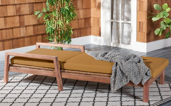 Donnamaria Eucalyptus Wood Sun Lounger in Brown