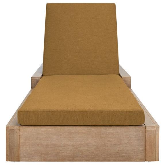 Lanai Wood Chaise Lounge Chair in Brown