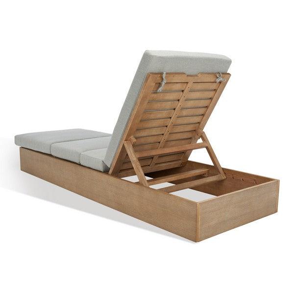 Safavieh Vincent Wood Chaise Beige Lounge Chair