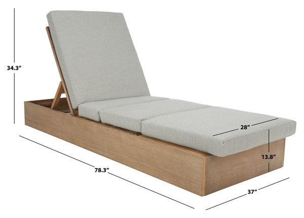 Safavieh Vincent Wood Chaise Beige Lounge Chair