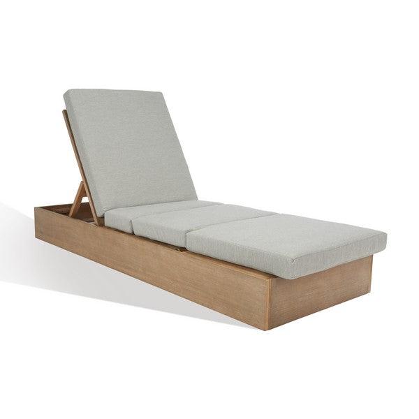 Safavieh Vincent Wood Chaise Beige Lounge Chair