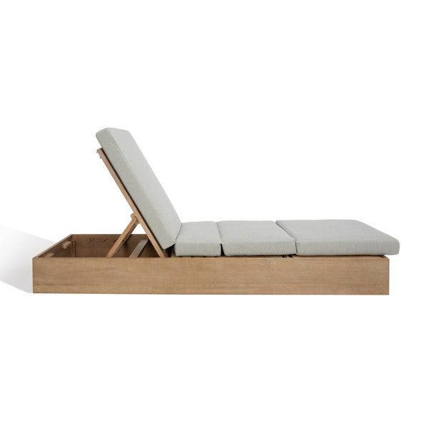 Safavieh Vincent Wood Chaise Beige Lounge Chair