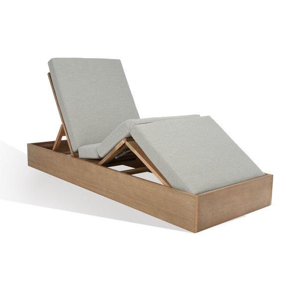 Safavieh Vincent Wood Chaise Beige Lounge Chair