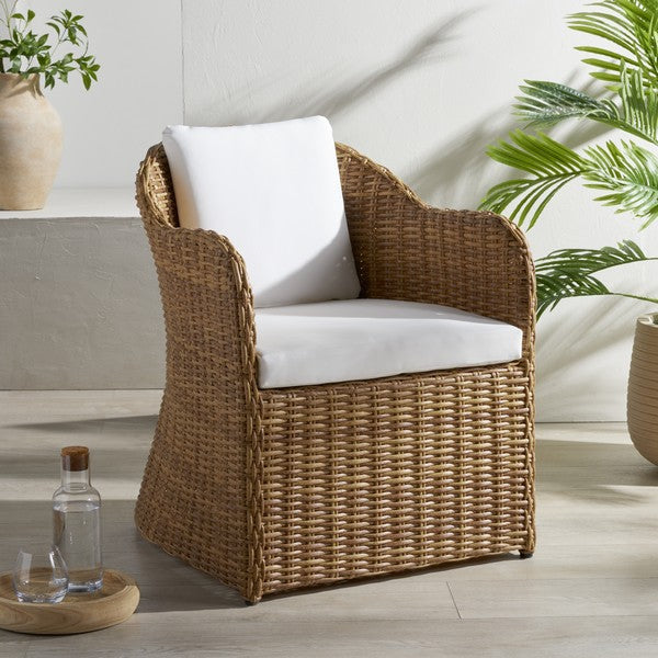 Melbourne Wicker Outdoor Dining Chair in Natural