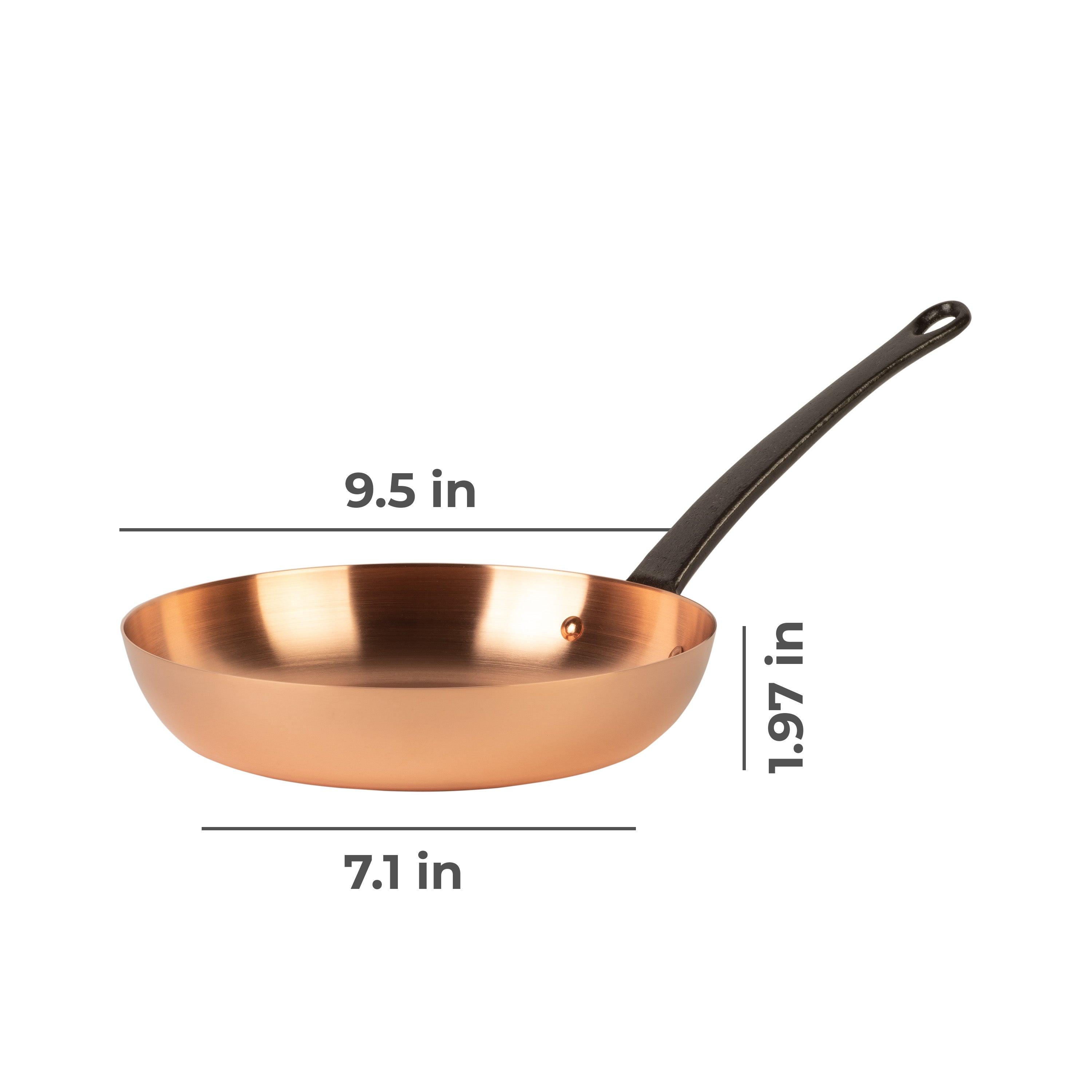 Cuisine Romefort Pure copper frying pan without coating, Ø 9.5 in