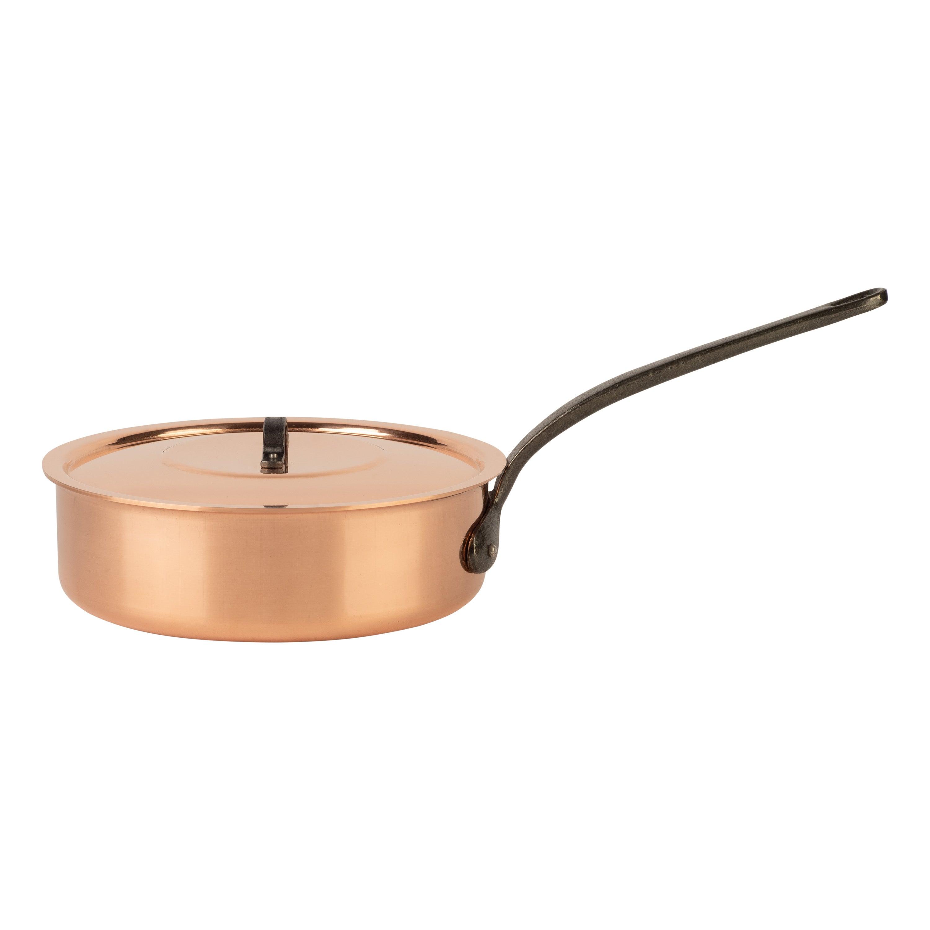 Cuisine Romefort Tinned copper sauté pan with lid