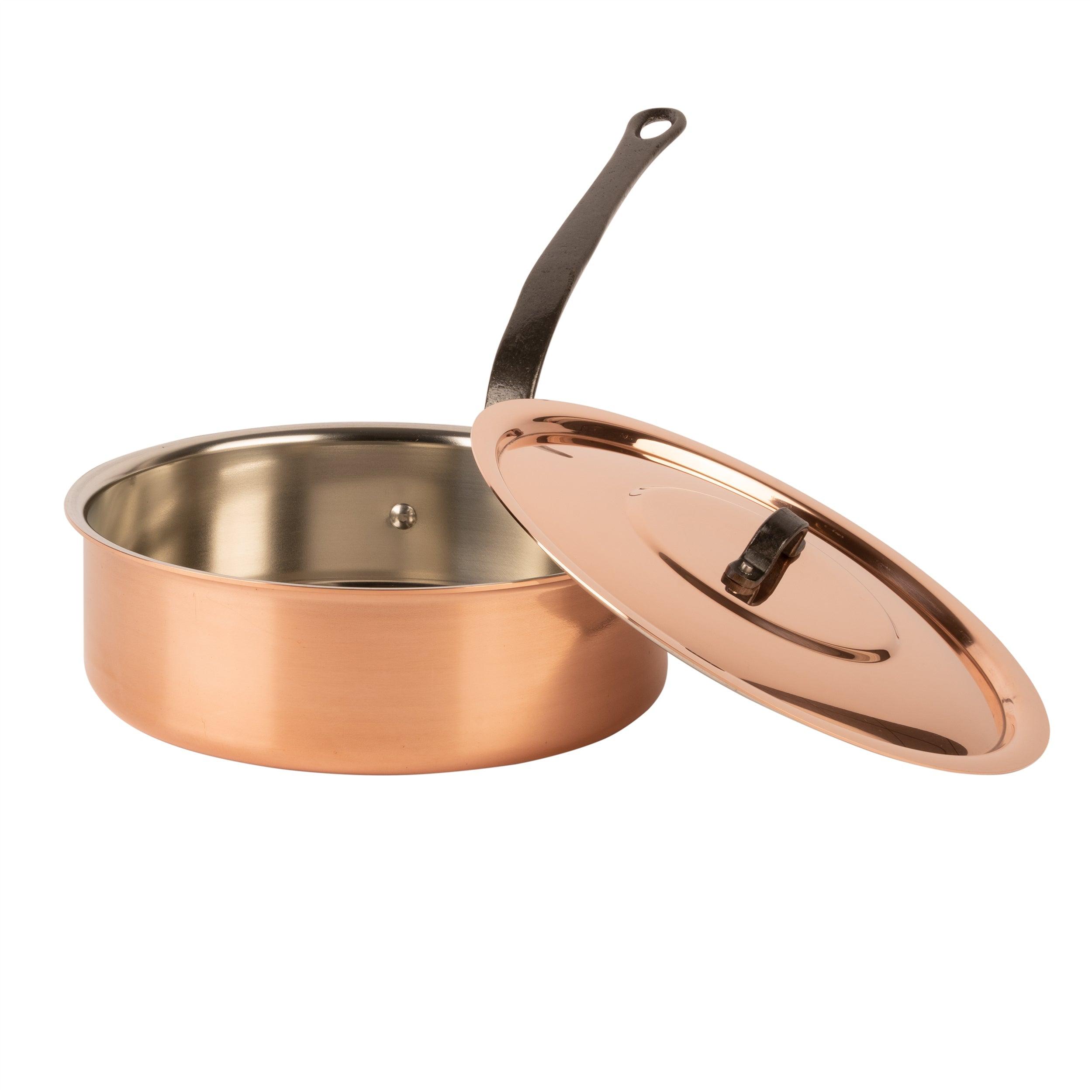 Cuisine Romefort Tinned copper sauté pan with lid