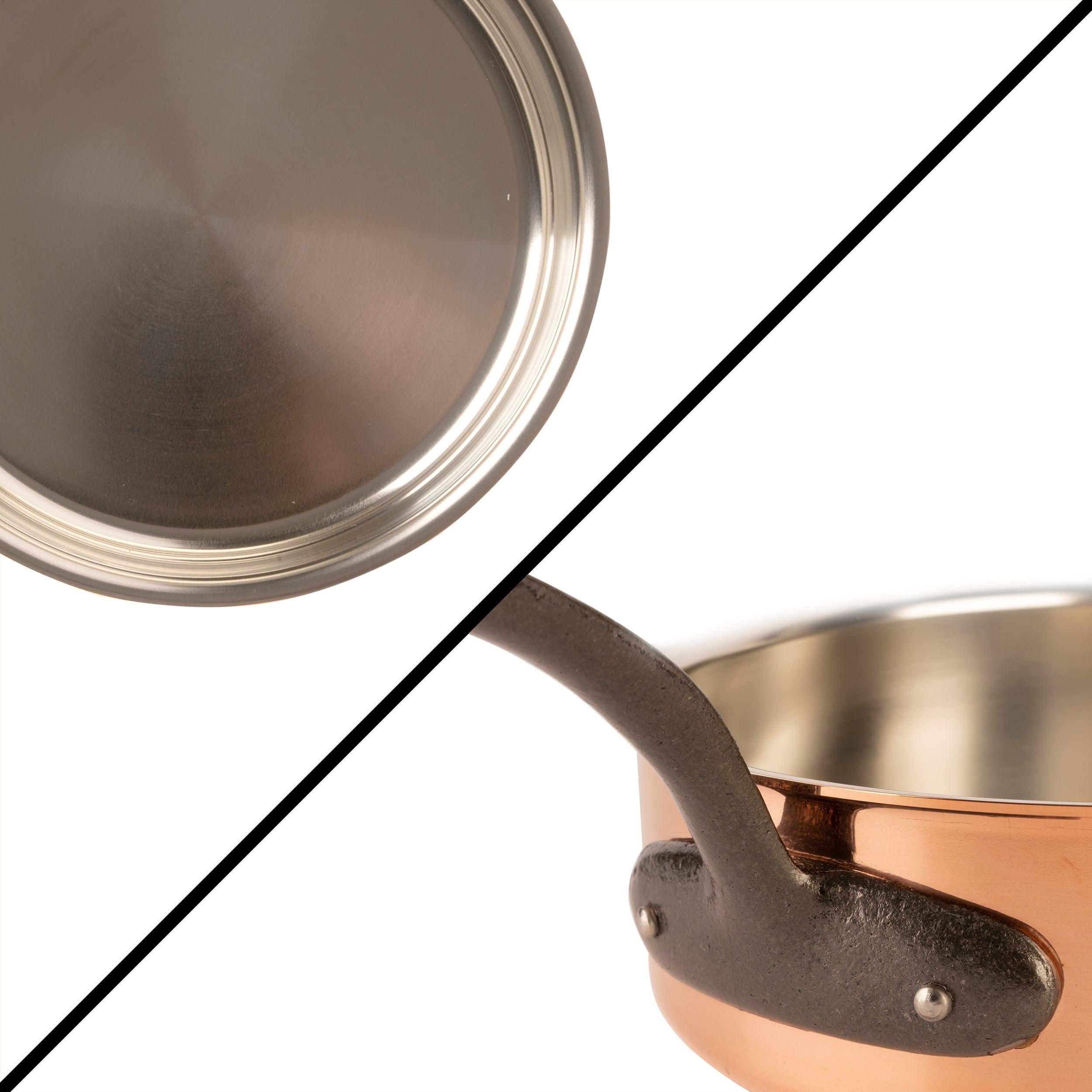 Cuisine Romefort Tinned copper sauté pan with lid