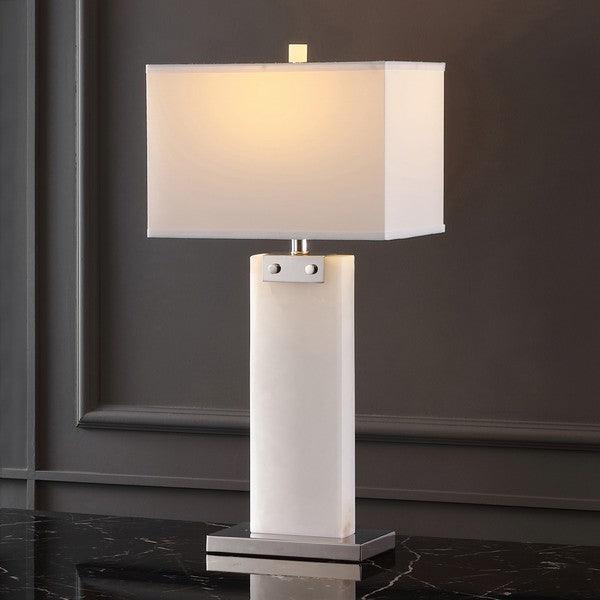 Safavieh Morgen Glamorous White Alabaster Table Lamp