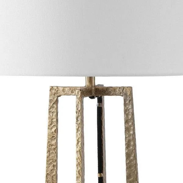 Safavieh Pollyanna Table Lamp in Antique Brass/White with Built-in Dimmer Switch