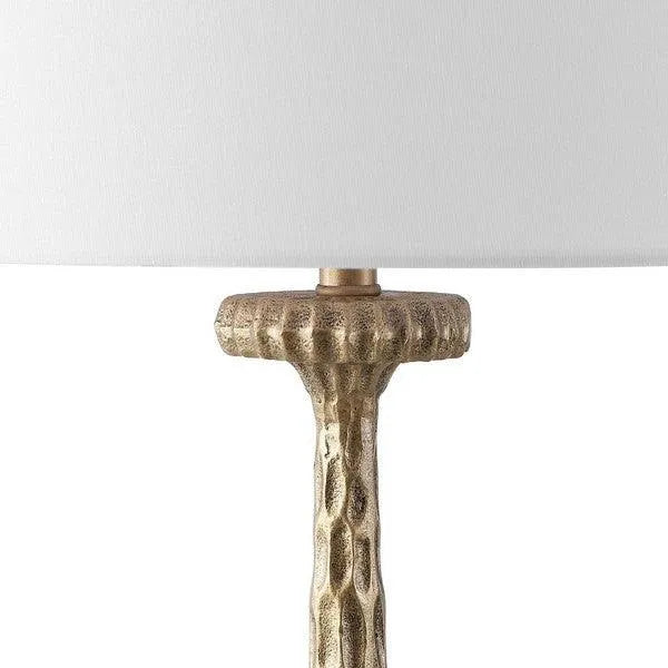 Safavieh Roxalina Table Lamp in Antique Brass/White with Dimmer Switch