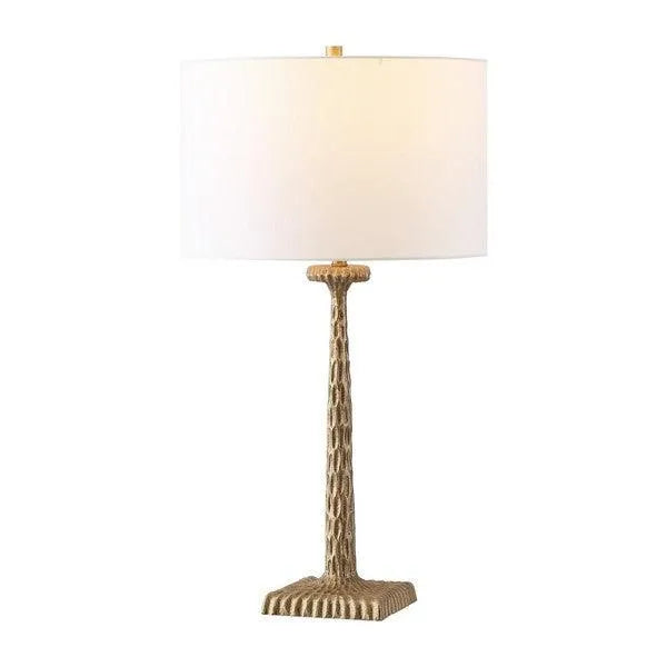 Safavieh Roxalina Table Lamp in Antique Brass/White with Dimmer Switch