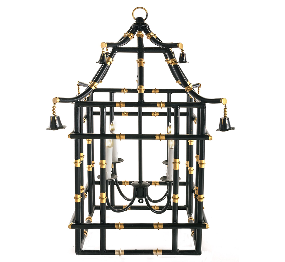 Black & Gold Bamboo Lantern