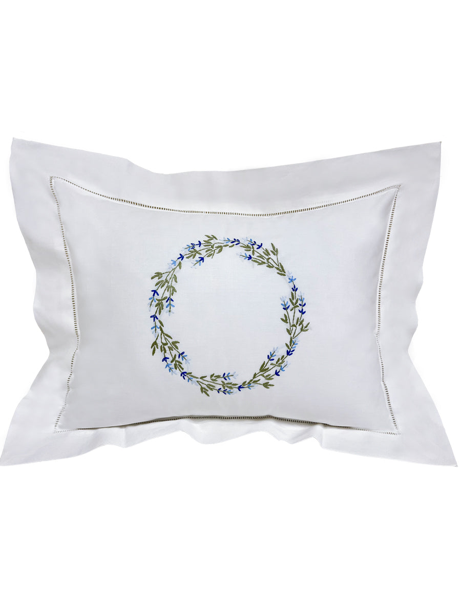 Boudoir Pillow Cover, Lavender Wreath