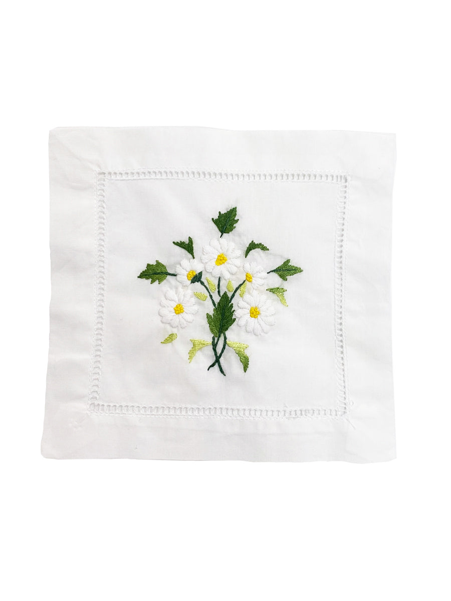 Cocktail Napkins, Daisies, Set of 4