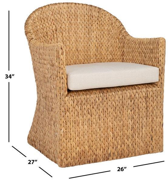 Safavieh Solomon Natural-Beige Water Hyacinth Dining Chair