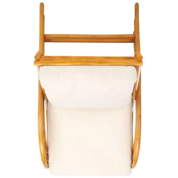 Safavieh Fernson Rattan Accent Chair in Natural/White with Inclined Back