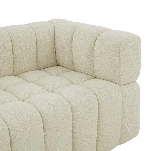 Safavieh Calyna Channel Tufted Boucle Cream Sofa