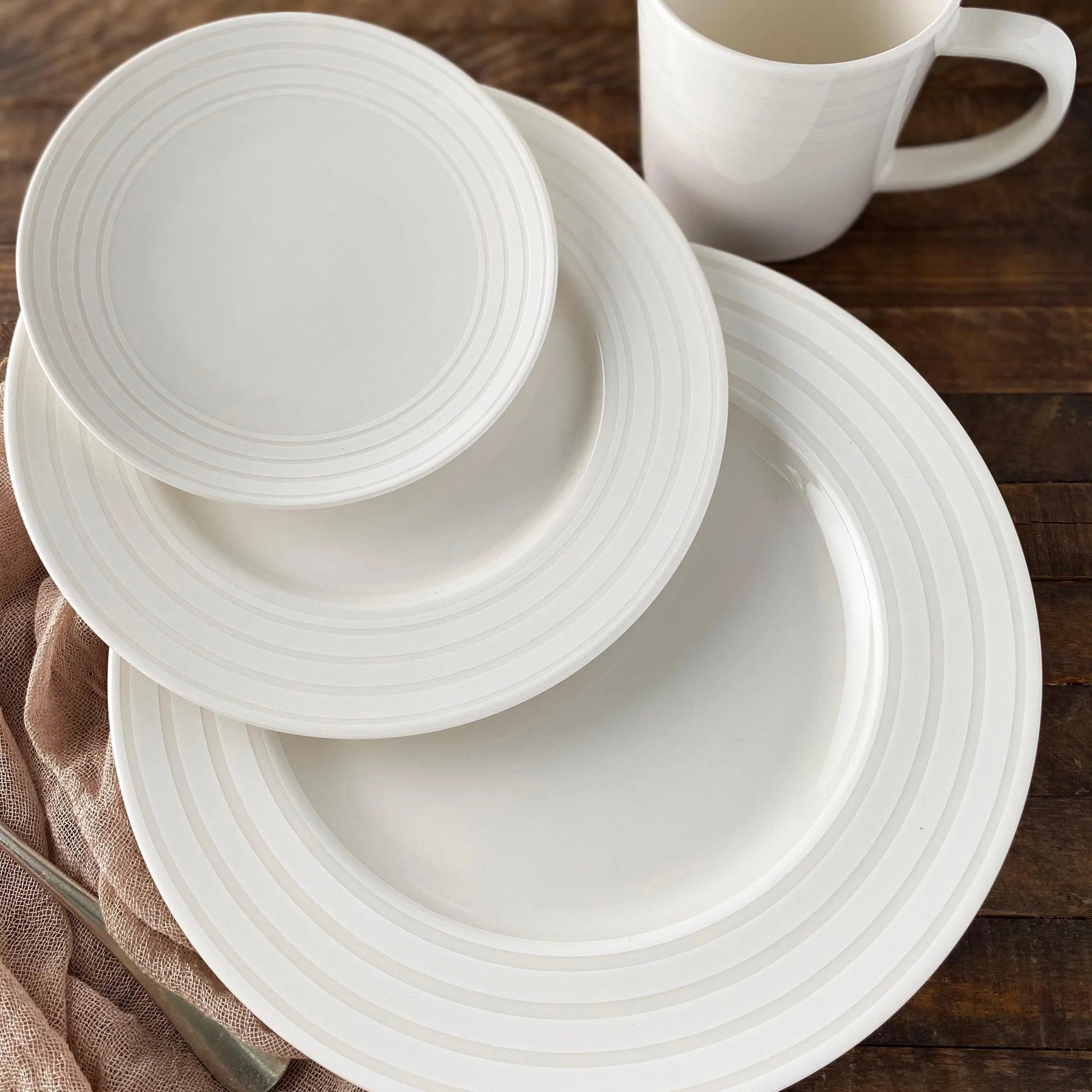 Caskata Wholesale Cambridge Stripe Small Plates, Set of 4