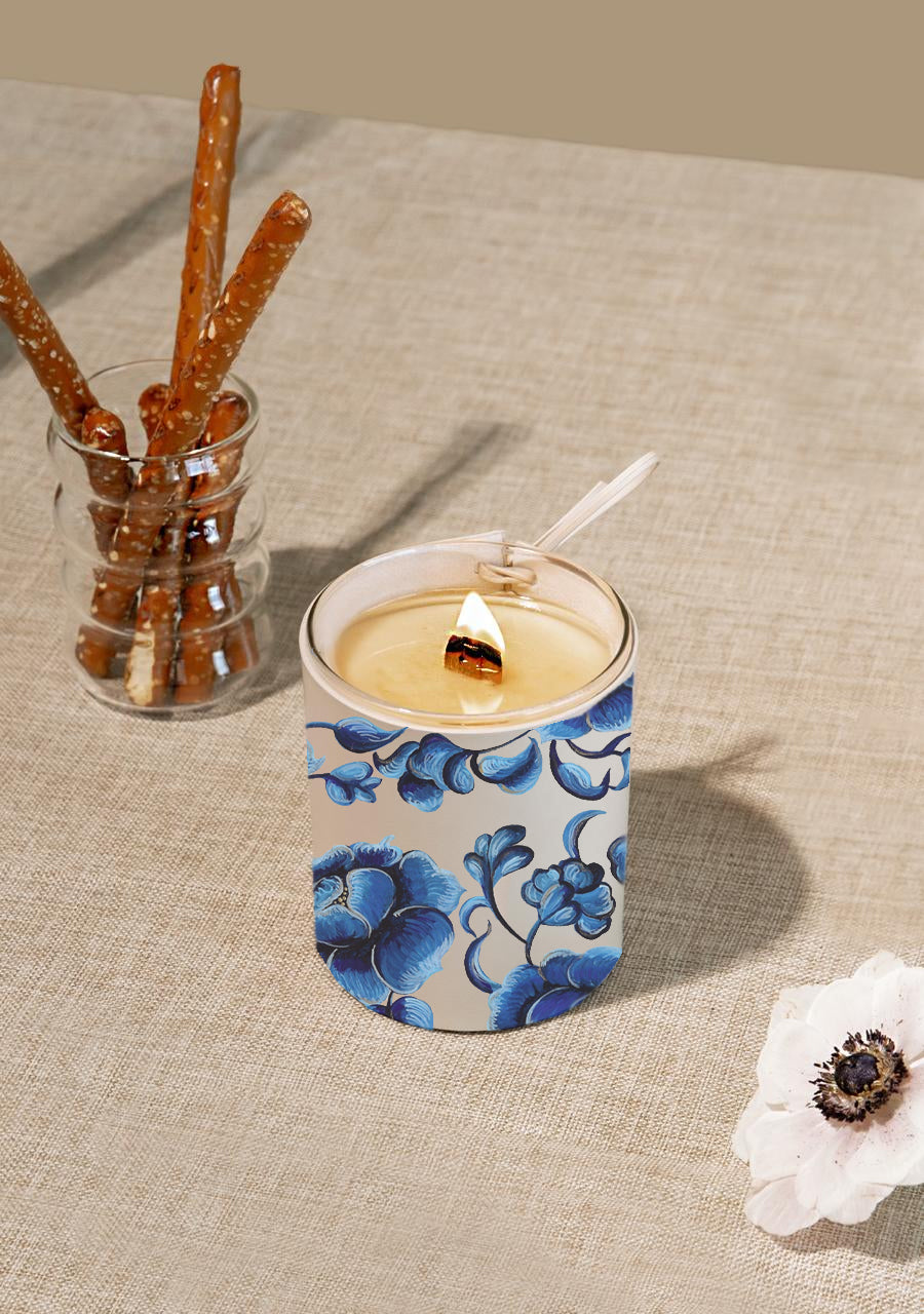 Parisian Flowers Beige Candle