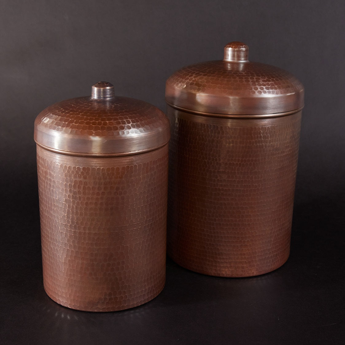 Copper Kitchen Canisters - Large Set, 2 Pieces